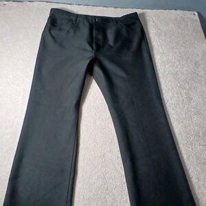 Wrangler Polyester Pants 42x30 Straight Black Vintage Rancher Cowboy Western Men